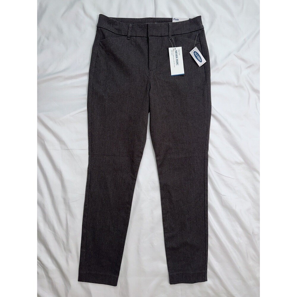 Old Navy Pixie Ankle Pants Womens 4 Gray High-Rise Ankle Stretch Career NWT
